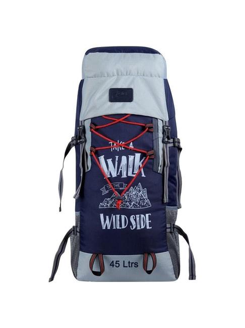 Leather World 45 Ltrs Blue & Grey Large Rucksack Backpack