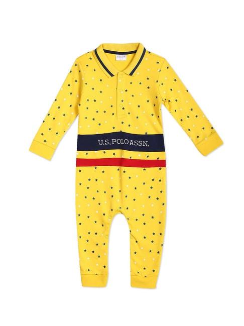 U.S. Polo Assn. Kids Yellow Printed Full Sleeves Bodysuit