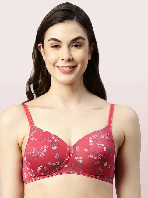 Enamor Red Non-Wired Padded T-Shirt Bra