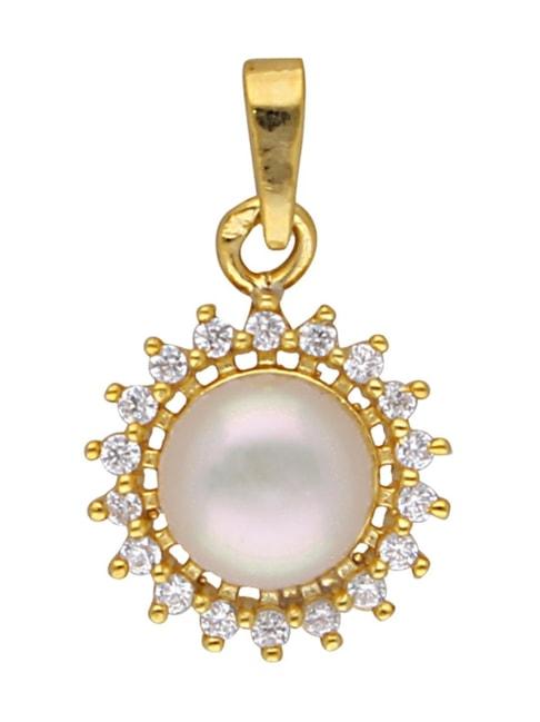 Sri Jagdamba Pearls 92.5 Sterling Silver Flower Pendant for Women