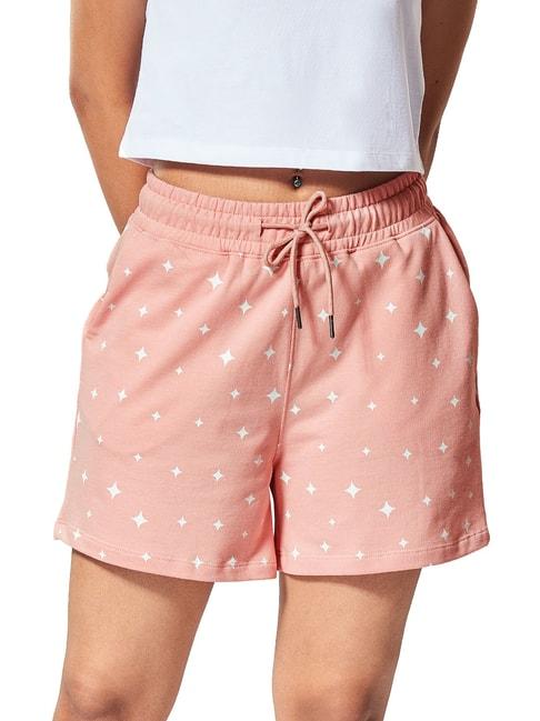 The Souled Store Pink Printed Sports Shorts