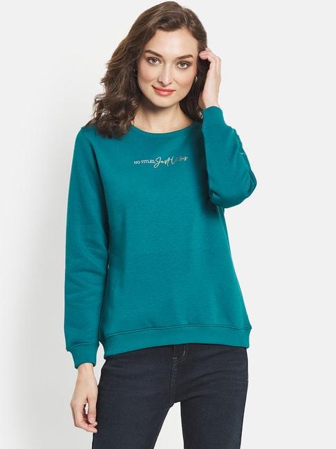 METTLE Teal Green Regular Fit Sweatshirt