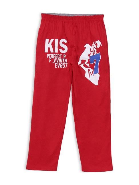 Fashionable Kids Red Graphic Print Trackpants