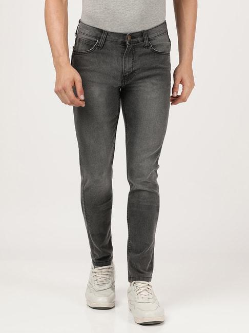 Lee Grey Cotton Skinny Fit Jeans