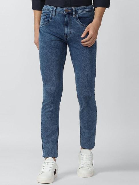 V Dot Blue  Skinny Fit Jeans