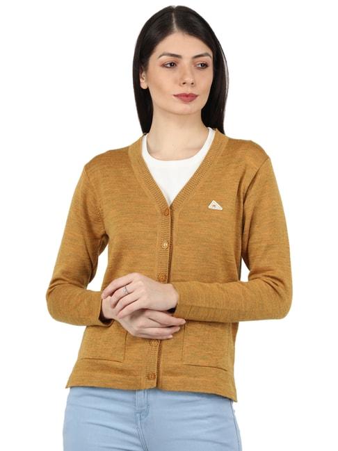 Monte Carlo Gold Wool Open Front Cardigan