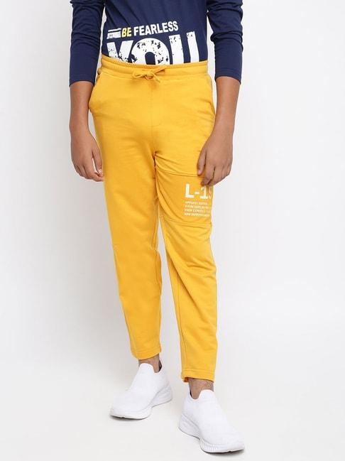Lil Tomatoes Kids Yellow Solid Trackpants