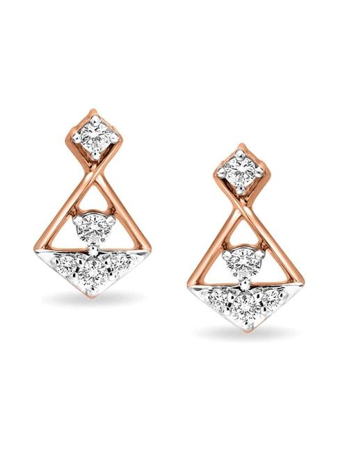 Mia by Tanishq 14k Gold & Diamond Triangular Earrings for Women