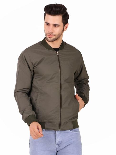 Leather Retail Green Regular Fit Jacket