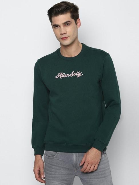 Allen Solly Green Cotton Regular Fit Printed SweatShirt