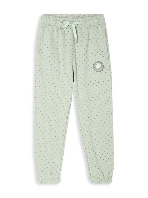 Mettle Kids Dusty Green Cotton Printed Trackpants