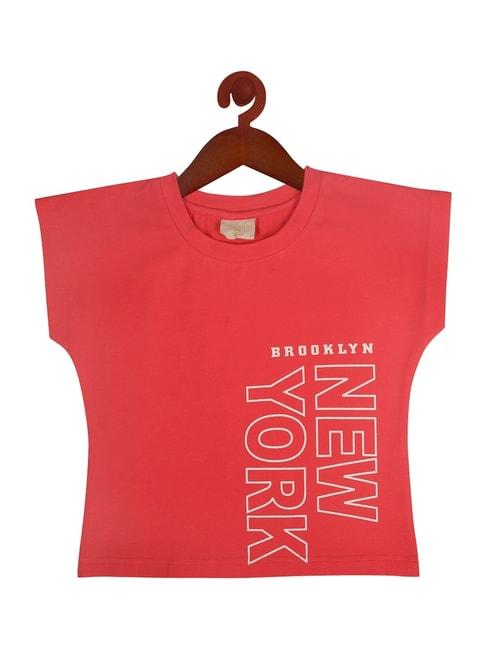 Tiny Girl Kids Red Cotton Printed Top