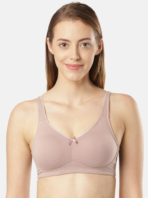 Jockey Fe41 Mocha Wirefree Non Padded Full Coverage Everyday Bra With Broad Fabric Straps