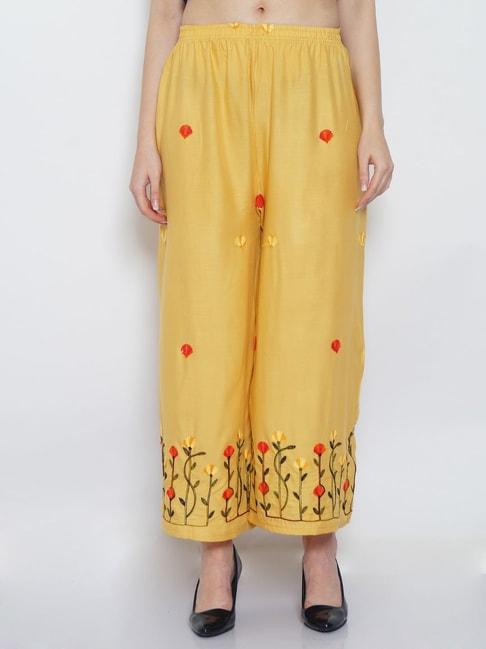 Gracit Beige Embroidered Palazzos