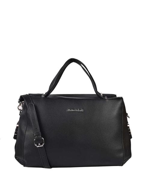 Marina Galanti Black Solid Medium Bowler Handbag