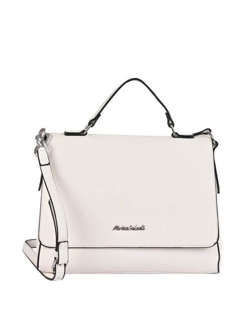 Marina Galanti Off-white Solid Medium Satchel Handbag