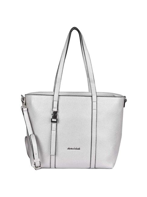 Marina Galanti Silver Solid Medium Tote Handbag