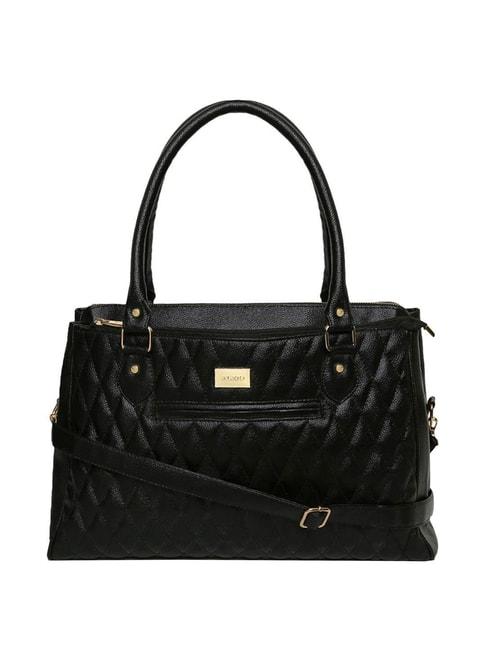 KLEIO Black Quilted Medium Handbag