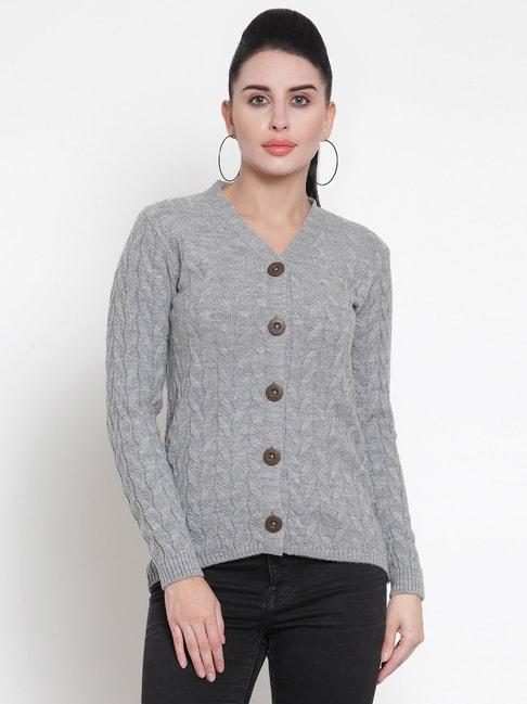 Kalt Grey Cable Design Sweater