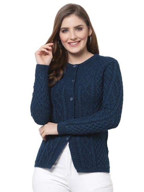 Kalt Teal Cable Design Sweater