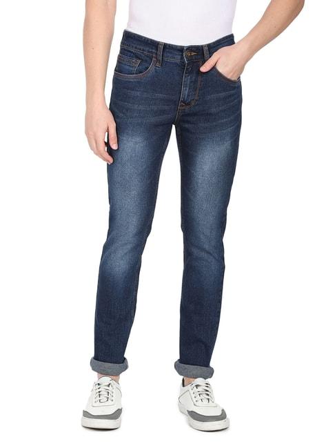 Ad By Arvind Blue Cotton Skinny Fit Jeans