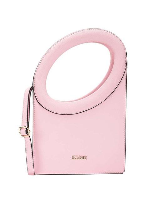 KLEIO Pink Solid Medium Handbag