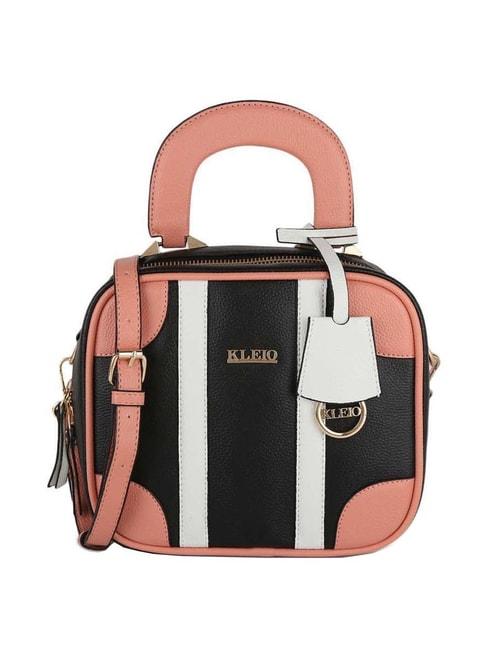 KLEIO Black Solid Medium Handbag