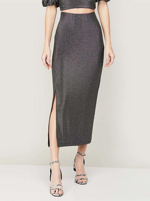 Code by Lifestyle Silver A-Line Skirt