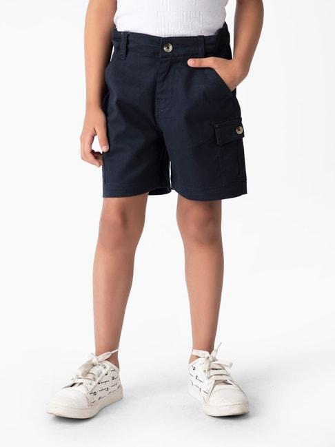 Fabindia Kids Navy Solid Shorts