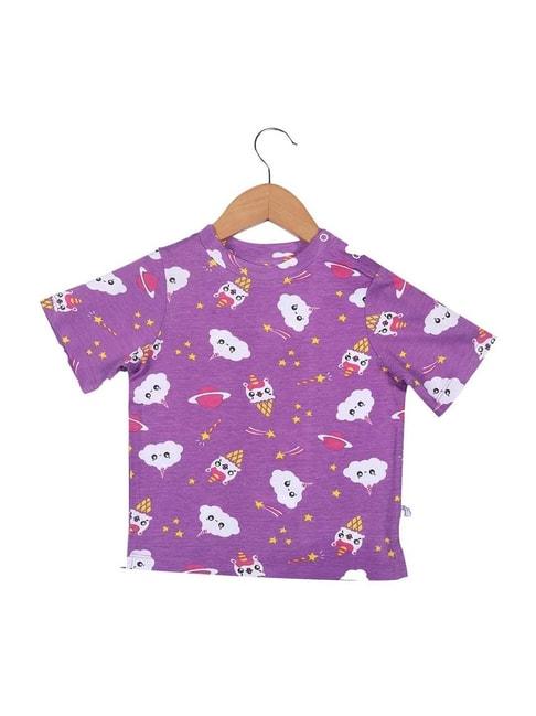 SuperBottoms Kids Purple Printed T-Shirt