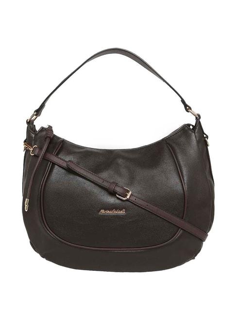 Marina Galanti Brown Solid Medium Hobo Handbag