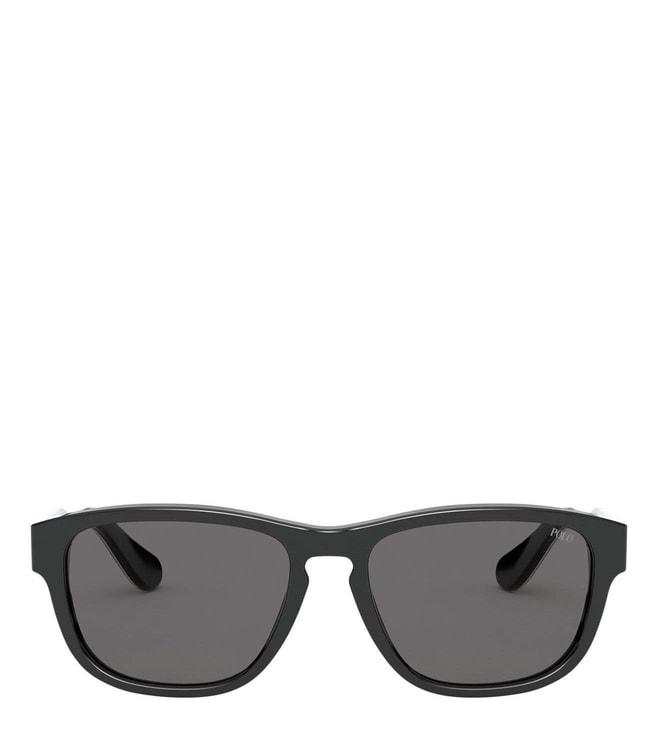 Polo Ralph Lauren Black Rectangular Sunglasses for Men