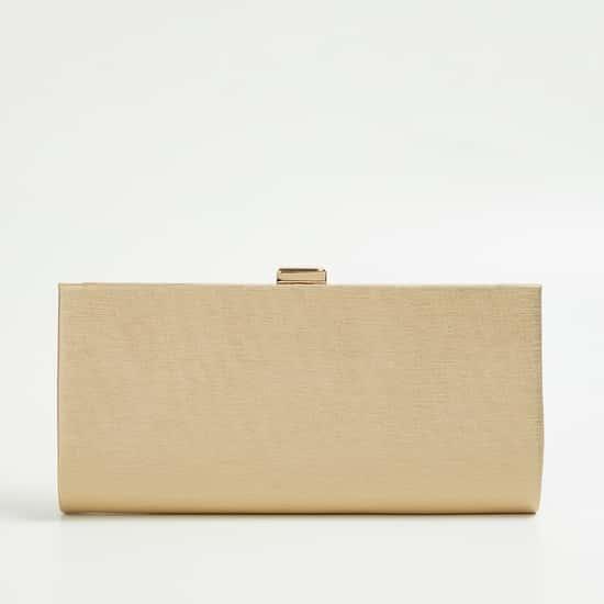 CODE Women Textured Clutch with Detachable Strap
