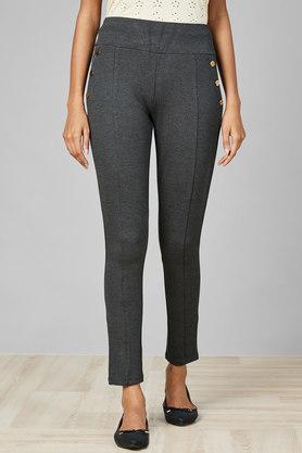 Solid Nr Roma Skinny Fit Womens Treggings - Charcoal