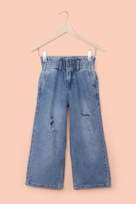 Solid Denim Girl's Jeans - Ice