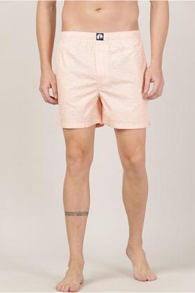 Printed Cotton Regular Men's Shorts - Peach