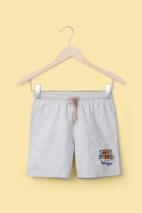 Solid Cotton Regular Fit Boy's Shorts - Ecru