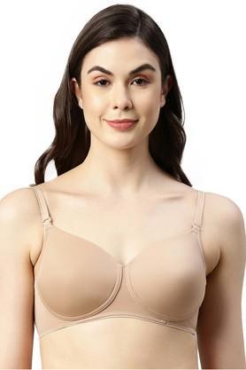 Non-Wired Removable Strap Padded Womens Everyday Bra - Natural