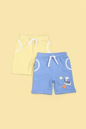 Printed Cotton Regular Fit Infant Boy's Shorts - Multi