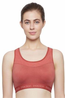 Non-Wired Fixed Strap Lightly Padded Women's Every Day Bra - Red