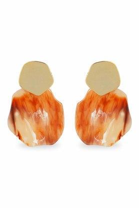 Womens Brown Marbel Finish Earrings