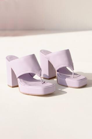 Purple Francesca Leather Heels