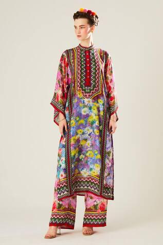 Multi Color Gayatri Silk Floral Pattern Tunic