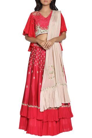 Layered Lehenga With Embroidered Top