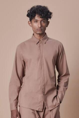 Brown Handwoven Cotton Shirt
