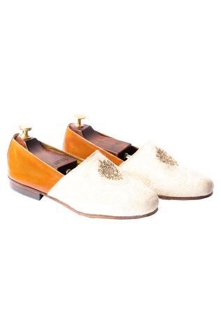 White Leather Handcrafted Embroidered Espadrilles