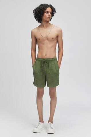 Green Hvar Linen Shorts